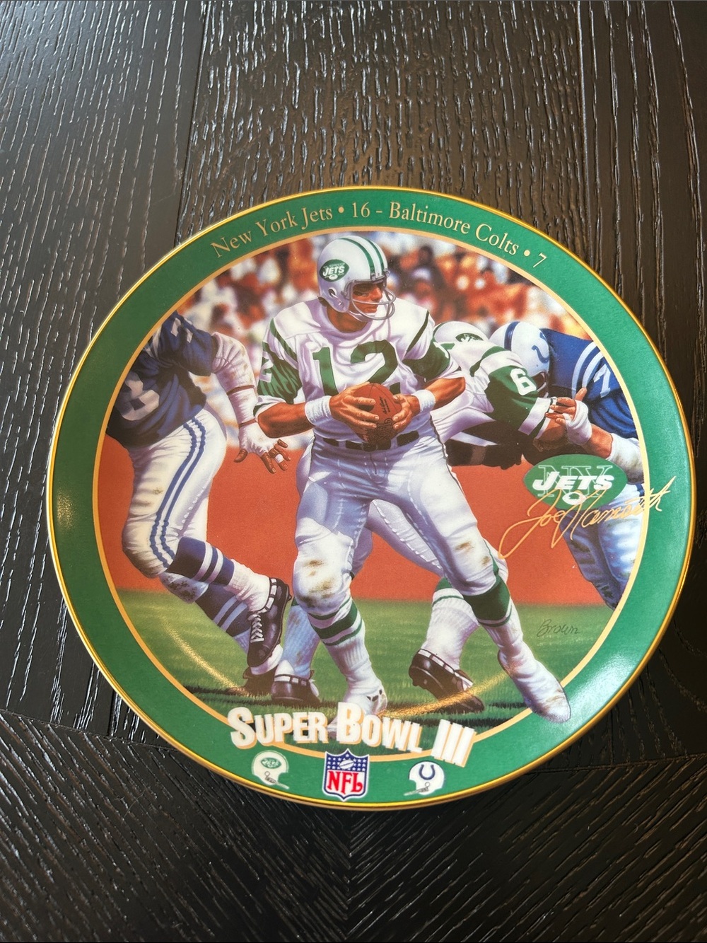 “Joe Namath” The Guarantee: The Great Super Bowl Quarterbacks Porcelain Plate